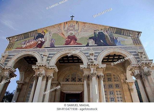 The Church of All Nations, officially named the Basilica of the Agony, is located at the base of the Mount of Olives in Jerusalem