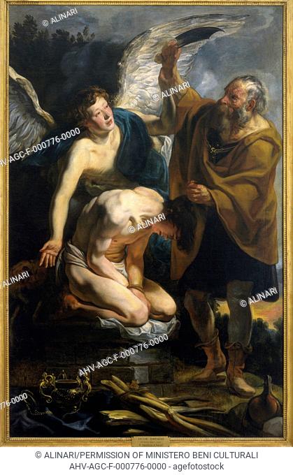 Painting by Jacob Jordaens of the 'Sacrifice of Isaac', in the Brera Gallery in Milan (XVII century), shot 1992 by Magliani, Mauro for Alinari