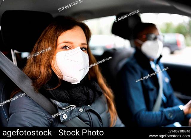 Carpool Car Ride Share Service In Face Mask