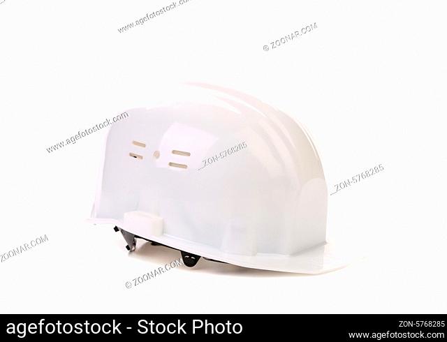Blue hard hat isolated on a white background