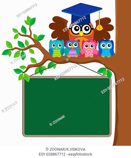 Owl teacher and owlets theme image 3