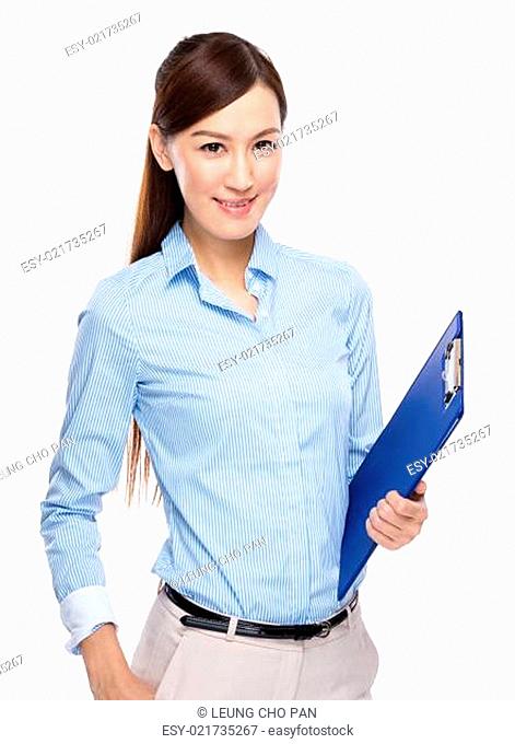 Business executive with clipboard