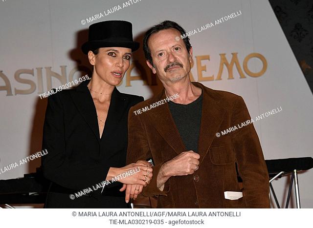 Anna Foglietta, Rocco Papaleo attend at the Press party for the 69th Sanremo Music Festival in Sanremo, ITALY-03-02-2019