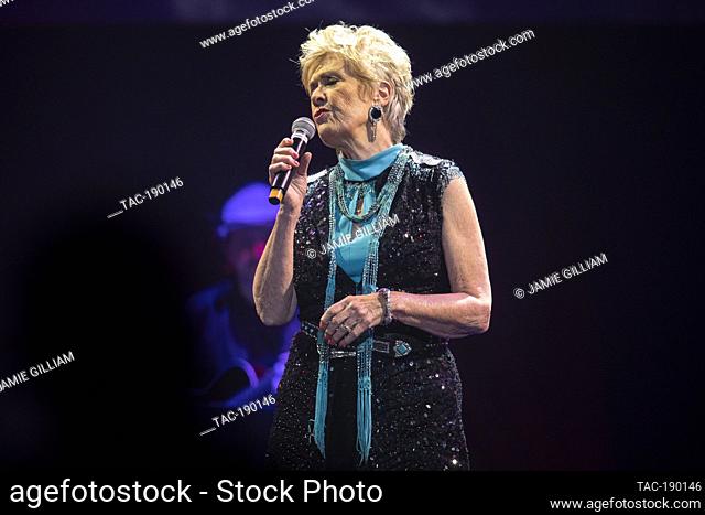 Janie Frickie performs at Still Playin' Possum - George Jones Tribute at Propst Arena on April 25, 2023 in Huntsville, Alabama