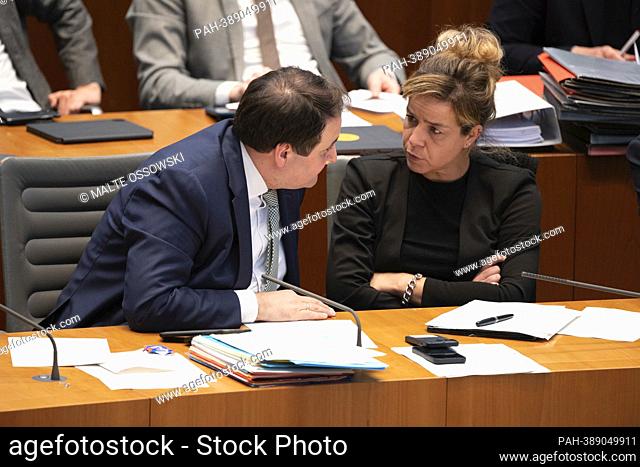 left to right Nathanael LIMINSKI, Head of the NRW State Chancellery, Mona NEUBAUR, Alliance 90/The Greens, Minister for Economic Affairs, Industry