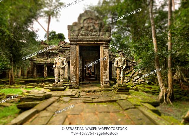 Preah KhanPrah Khan, Sacred Sword, is a temple at Angkor, Cambodia, built in the 12th century for King Jayavarman VII, It is located northeast of Angkor Thom