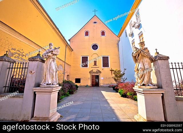 Osijek Saint Jacob church street view, Slavonija region of Croatia