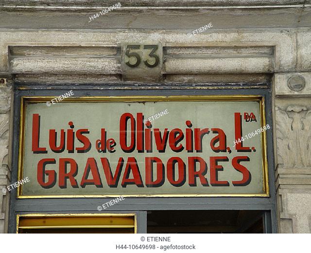 10649698, business, trade, Gravadores, store, loading, Lisbon, Luis de Oliveira, Portugal, advertisement, sign, shield, board