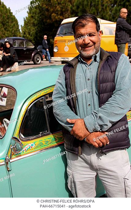 Nasir Sheikh, founder of the Volkswagen Club in Pakistan, poses during a Sunday cruise to the Pakistani mountains near Murree, Pakistan, 06 March 2016