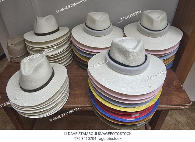 Traditional Panama hats (paja toquilla), which actually come from Ecuador