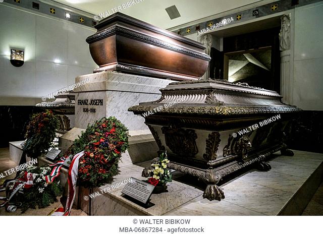 Austria, Vienna, Kaisergruft, Imperial Burial Vault, resting place of the Hapsburg Royal Family, crypt of Kaiser Fanz Joseph