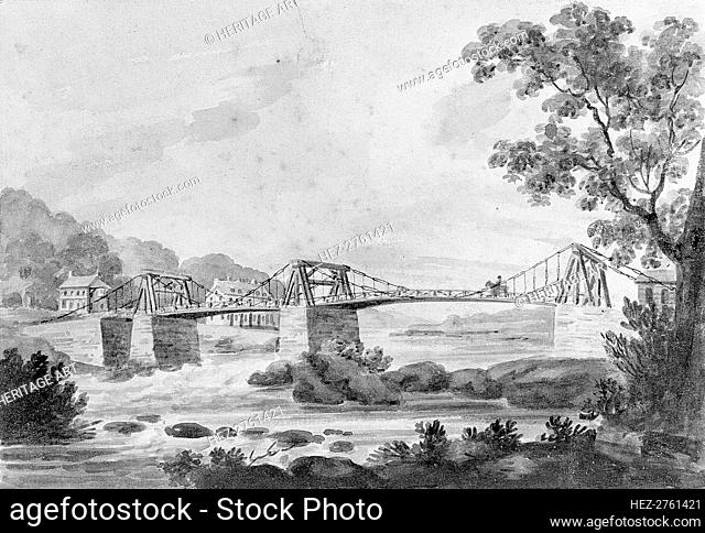 The Falls of the Schuylkill and Chain Bridge, 1811-ca. 1813. Creator: Pavel Petrovic Svin'in