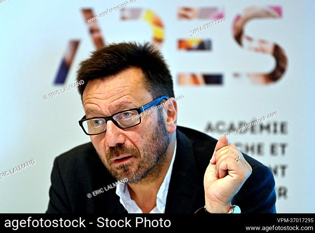 Laurent Despy of ARES pictured during a press conference on the first round of the medical and dental entrance examination for french speaking students