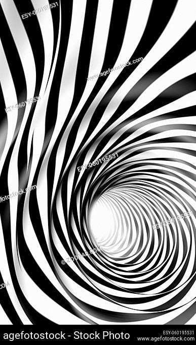 3d background. Abstract swirl and hole