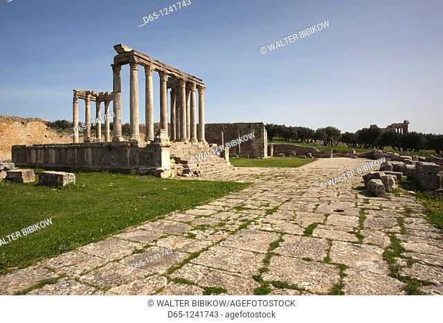 Tunisia, Central Western Tunisia, Dougga, Roman-era city ruins, Unesco site, Temple of Juno-Caelestis