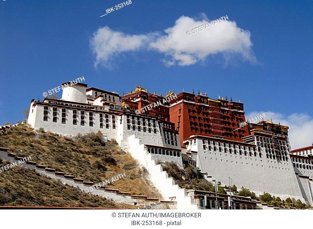 White cloud above Potala winter palace of the Dalai Lama Lhasa Tibet China