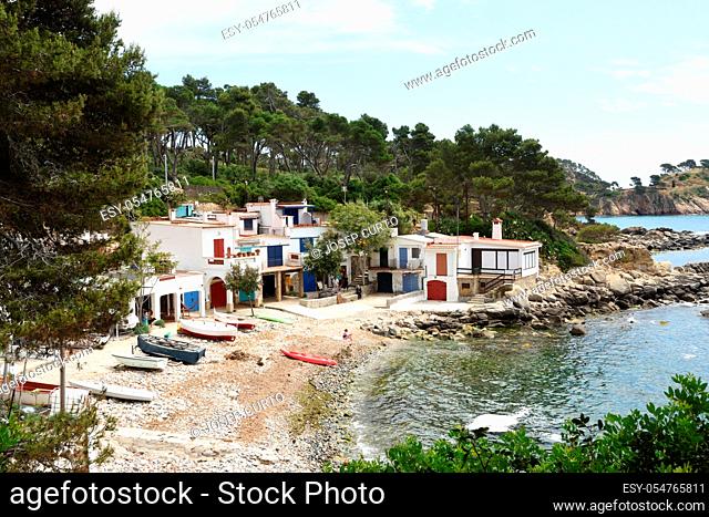 beautiful beach of Cala Sâ. . Alguer, Palamos, Costa Brava, Girona province, Spain
