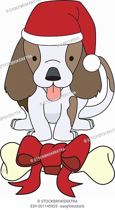 Illustration of gift bone and dog