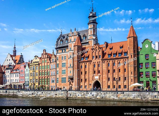 Mariacka Gate On The Waterfront Of The River Motlawa , Gdansk, Poland