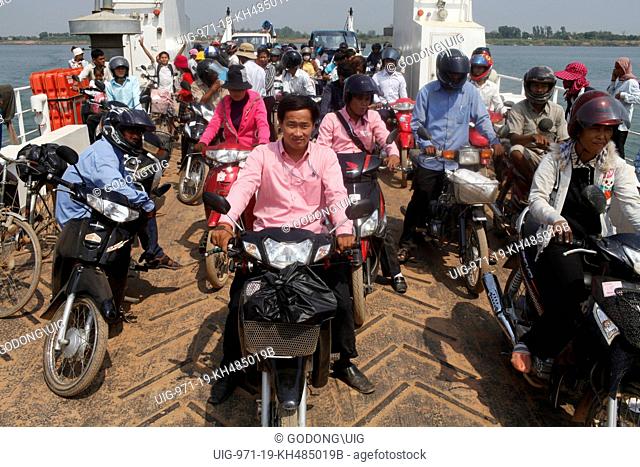Chamroeun microfinance employee going to Ko Dach (silk island) on fieldwork , Cambodia