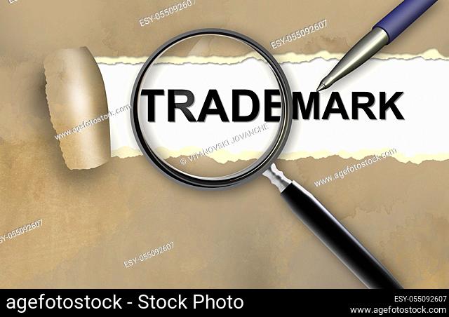 Trademark text made in 3d software