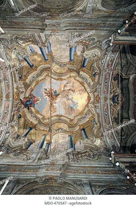 The Assumption, by Galeotti Giuseppe, 1770, 18th Century, vault fresco. Italy, Liguria, Sestri Levante, Genoa, Santa Maria di Nazareth church