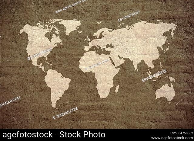 grunge map of the world