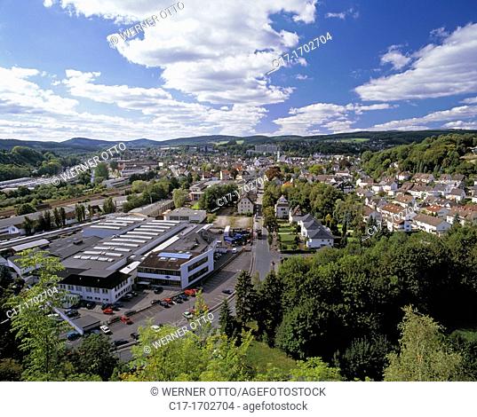 Germany, Attendorn, nature reserve Ebbegebirge, Sauerland, Westphalia, North Rhine-Westphalia, NRW, panorama of the city