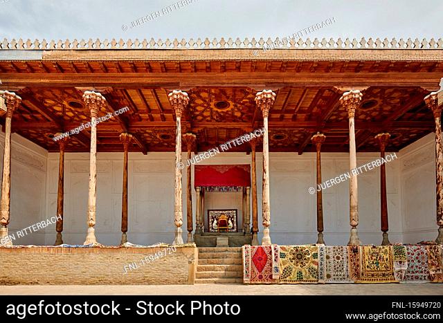 Throne room in citadel, Ark, Bukhara, Uzbekistan, Asia
