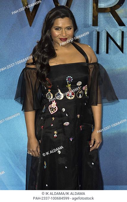 Mindy Kaling attends A WRINKLE IN TIME European Premiere - London, UK (13/03/2018) | usage worldwide. - London/United Kingdom of Great Britain and Northern...