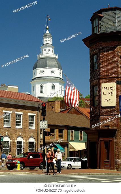 Annapolis, MD, Maryland, Chesapeake Bay, Historic Downtown, The Maryland State House, State Capitol Building, Mary Land Inn