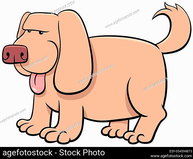 Cartoon Illustration of Funny Beige Dog Comic Animal Character
