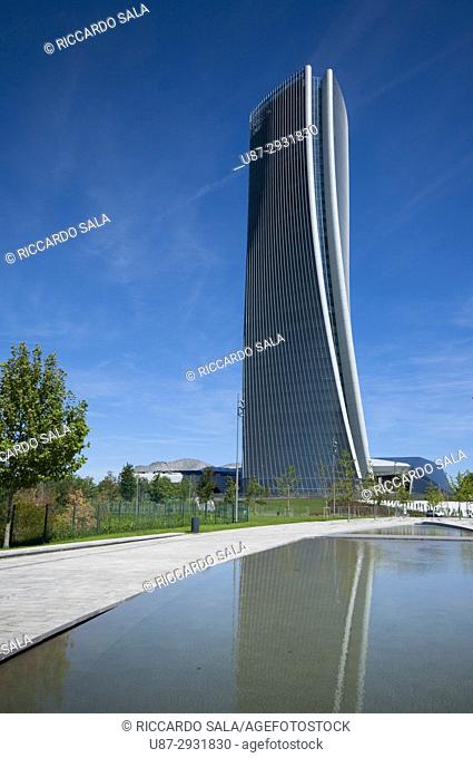Italy, Lombardy, Milan, CityLife, Hadid Tower designed by Zaha Hadid Architect