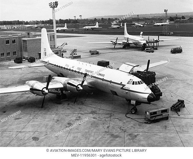 RAF Bristol Britannia C-1 Arcturus Parked at Lyneham with Other Britannias a Hastings and a Comet
