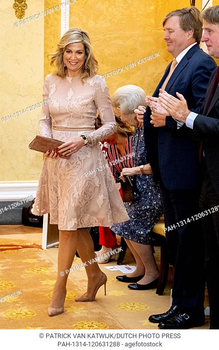 King Willem-Alexander, Queen Maxima and Princess Beatrix of The Netherlands attend the annual award ceremony of the Appeltjes van Oranje to winners foundation...