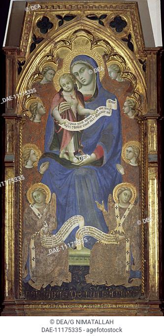 Madonna Enthroned, by Barnaba da Modena (active 1361-1383).  Pisa, Museo Nazionale Di San Matteo (Art Museum)