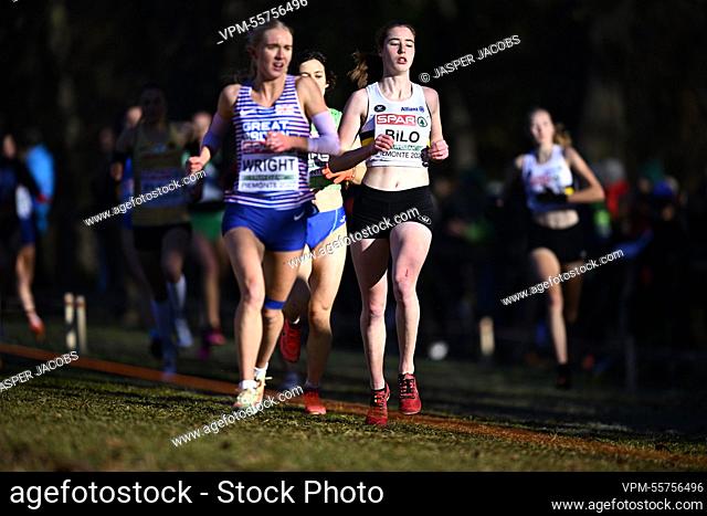 Belgian Marie Bilo pictured in action during the U20 men's race at the European Cross Country Championships, in Piemonte, Italy, Sunday 11 December 2022