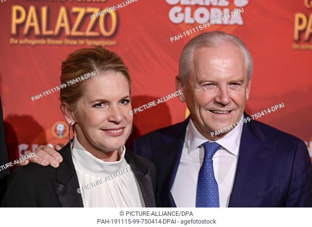 15 November 2019, Hamburg: Cornelia Poletto, star chef, and her boyfriend Rüdiger Grube, former head of Bahn, will appear at the premiere of the new Palazzo...