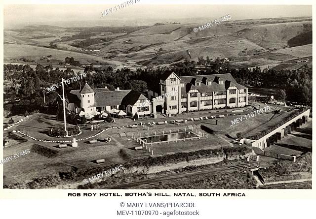 Aerial view of the Rob Roy Hotel, Botha's Hill, near Hillcrest, Natal Province, South Africa
