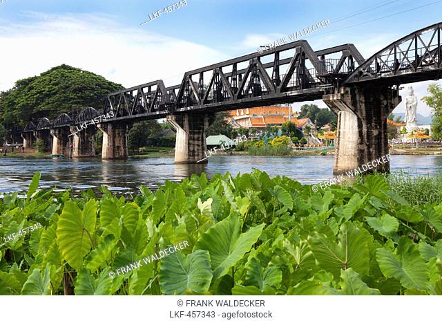 Legendary bridge over the river Kwai, Kanchanaburi, Kanchanaburi Province, Thailand, Asia
