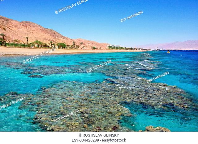 Red Sea shoreline. Eilat, Israel