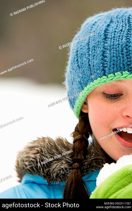 Young woman in snow