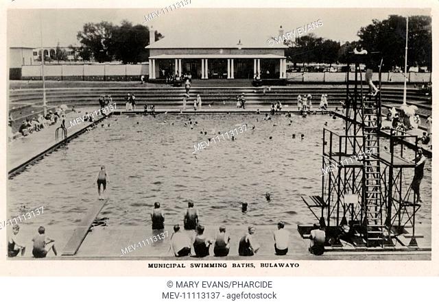 Municipal Swimming Baths, Bulawayo, Southern Rhodesia (now Zimbabwe)