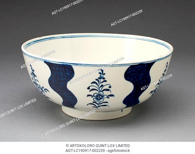 Bowl, c. 1775, Worcester Porcelain Factory, Worcester, England, founded 1751, Worcester, Soft-paste porcelain, underglaze blue, 16.8 x 8