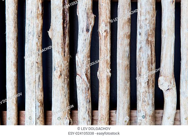 backgrounds and texture concept - fence or shutters of wooden sticks