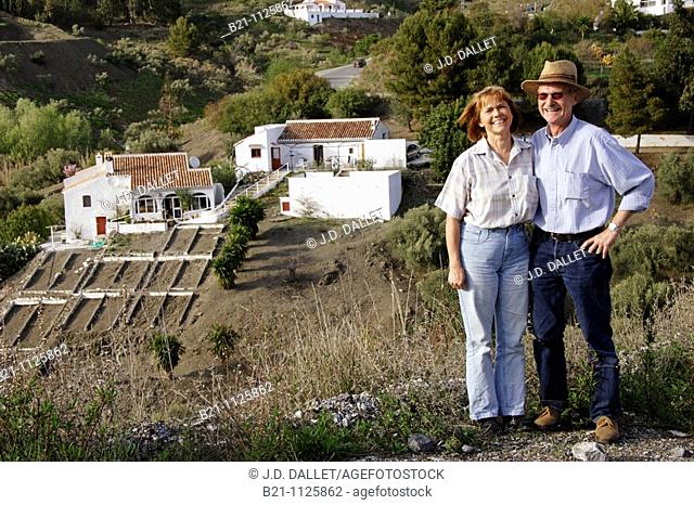 Retired danish -Mr and Mrs Sandolin-, Competa, Axarquia, Malaga province, Andalusia, Spain