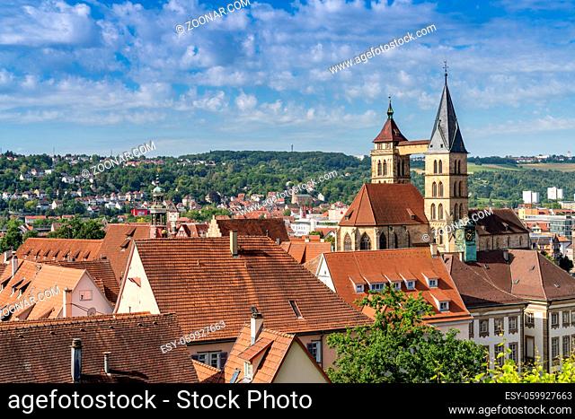 A view of the historic old city center of Esslingen on the Neckar