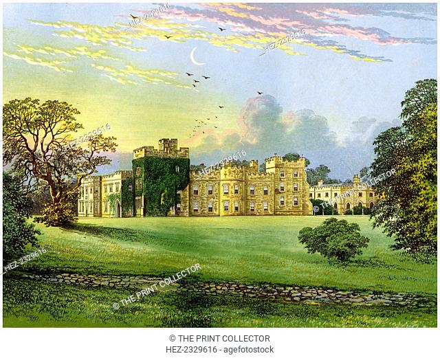 Hornby Castle, Yorkshire, home of the Duke of Leeds, c1880. Hornby Caste was a medieval (14th-15th century) courtyard castle