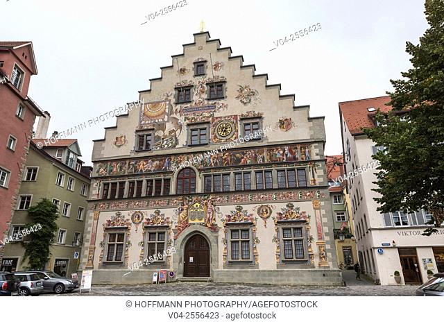 The beautiful historic Old Town Hall in Lindau, Bavaria, Germany, Europe