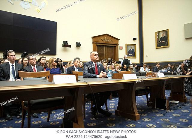 Former Trump campaign manager Corey Lewandowski, center, waits to give testimony before the United States House Committee on the Judiciary conducts a hearing...